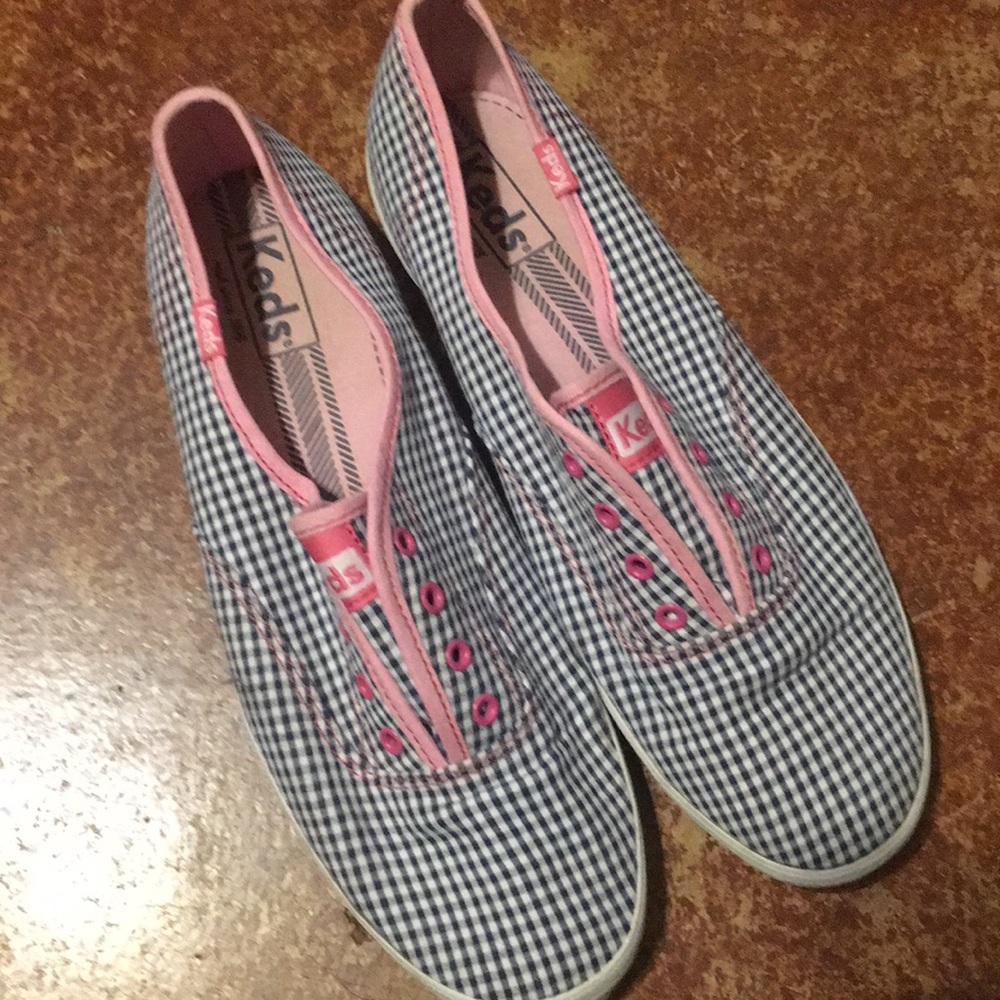 Navy blue and pink Keds
